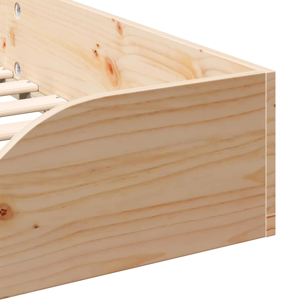 Bodenbettgestell Braun 75 x 190 cm Massivholz Kiefer